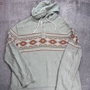 American Eagle Men's Medium Bonfire Fleece Baja Hooded Aztec Green